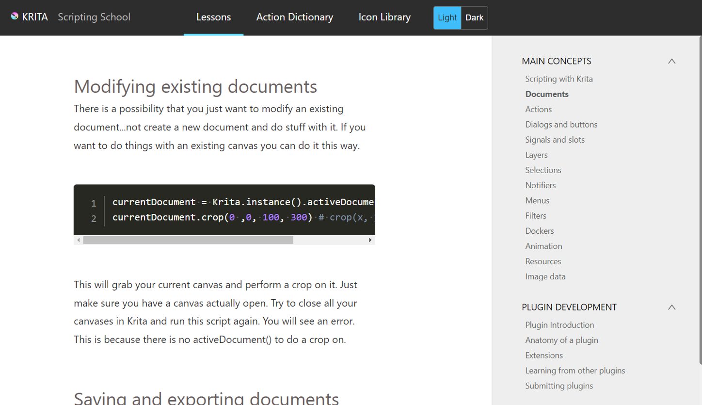 Krita Scripting School